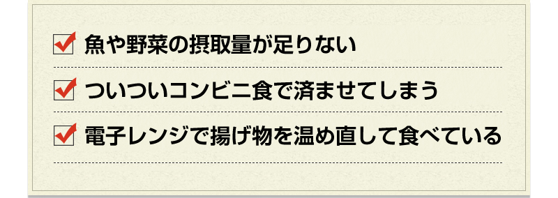 生活習慣チェック項目