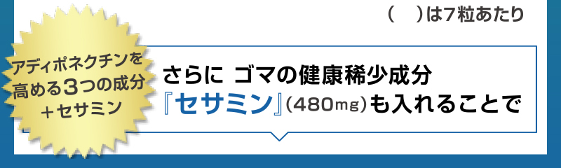 ゴマの健康希少成分セサミン 480mgも入れることで