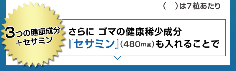 ゴマの健康希少成分セサミン 480mgも入れることで